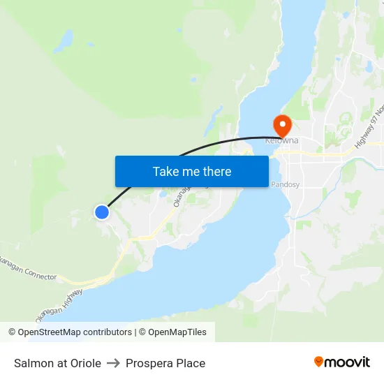 Salmon at Oriole to Prospera Place map