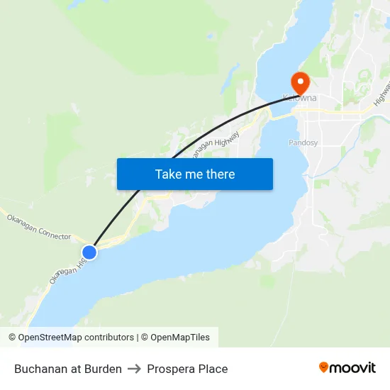 Buchanan at Burden to Prospera Place map