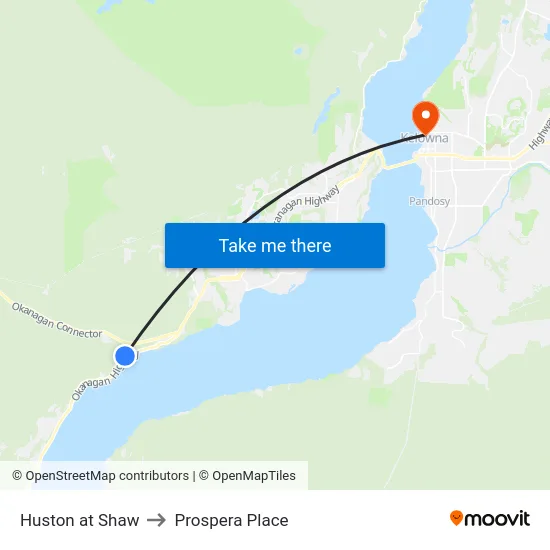Huston at Shaw to Prospera Place map