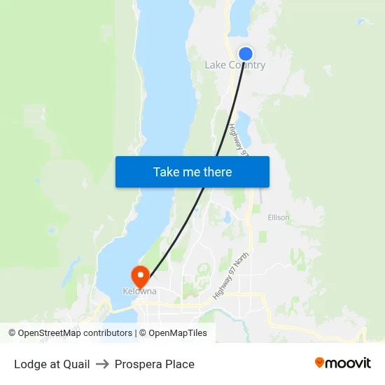 Lodge at Quail to Prospera Place map