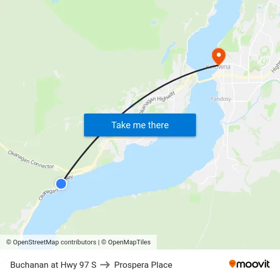 Buchanan at Hwy 97 S to Prospera Place map