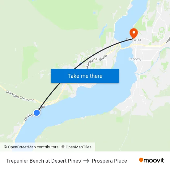 Trepanier Bench at Desert Pines to Prospera Place map