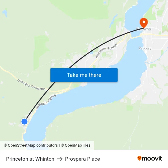 Princeton at Whinton to Prospera Place map