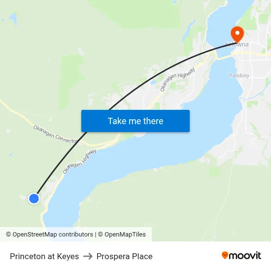 Princeton at Keyes to Prospera Place map