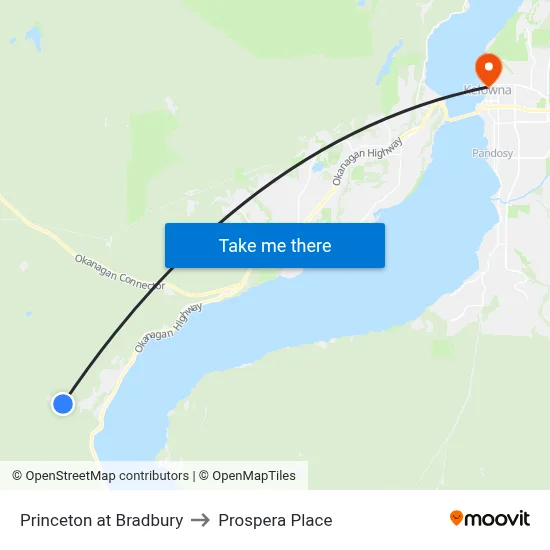 Princeton at Bradbury to Prospera Place map