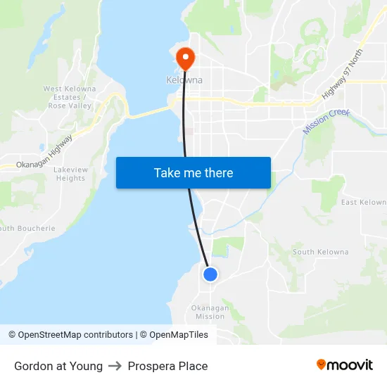 Gordon at Young to Prospera Place map