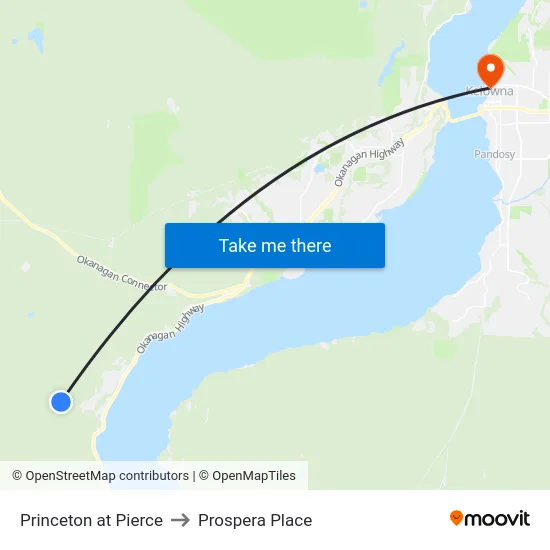 Princeton at Pierce to Prospera Place map