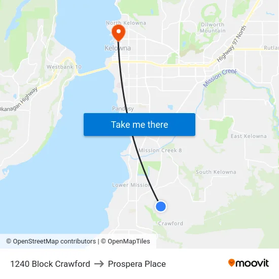 1240 Block Crawford to Prospera Place map