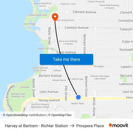 Harvey at Bertram - Richter Station to Prospera Place map