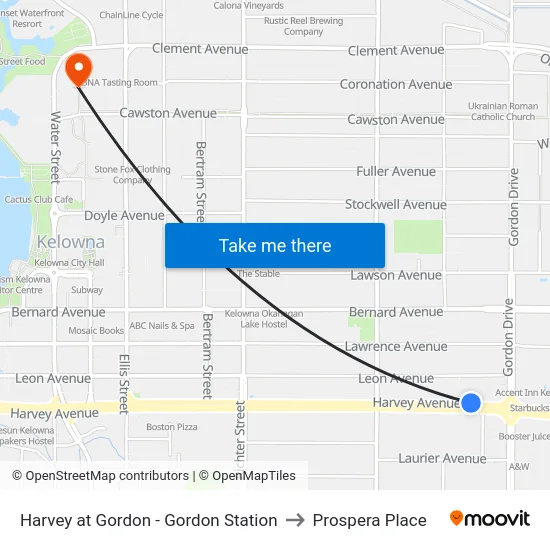 Harvey at Gordon - Gordon Station to Prospera Place map