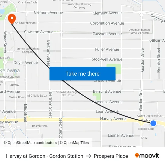 Harvey at Gordon - Gordon Station to Prospera Place map