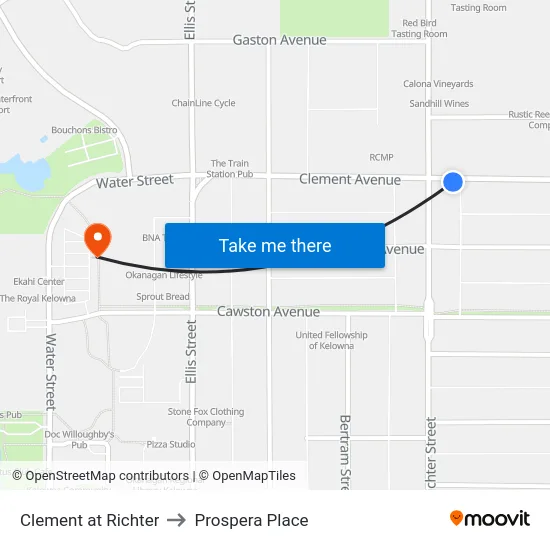 Clement at Richter to Prospera Place map