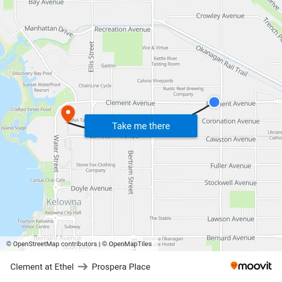 Clement at Ethel to Prospera Place map
