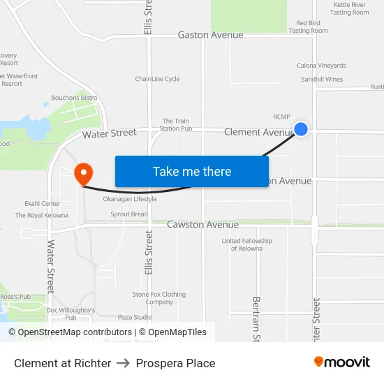 Clement at Richter to Prospera Place map