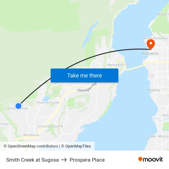 Smith Creek at Sugosa to Prospera Place map