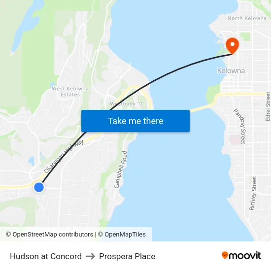 Hudson at Concord to Prospera Place map