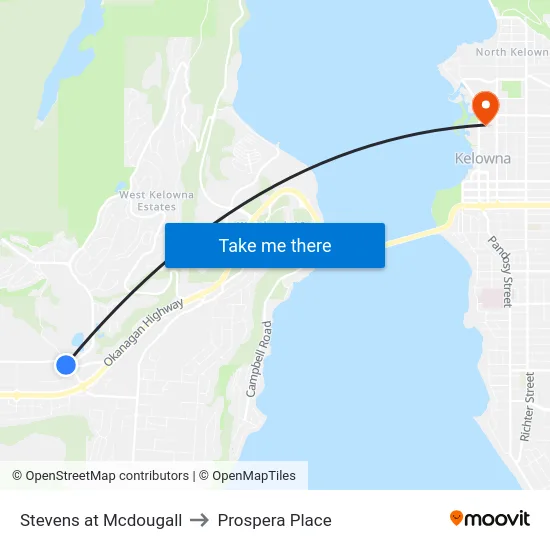 Stevens at Mcdougall to Prospera Place map