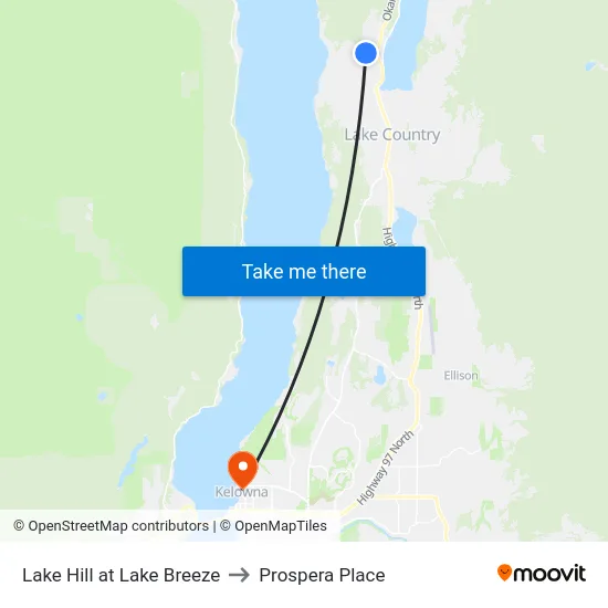 Lake Hill at Lake Breeze to Prospera Place map