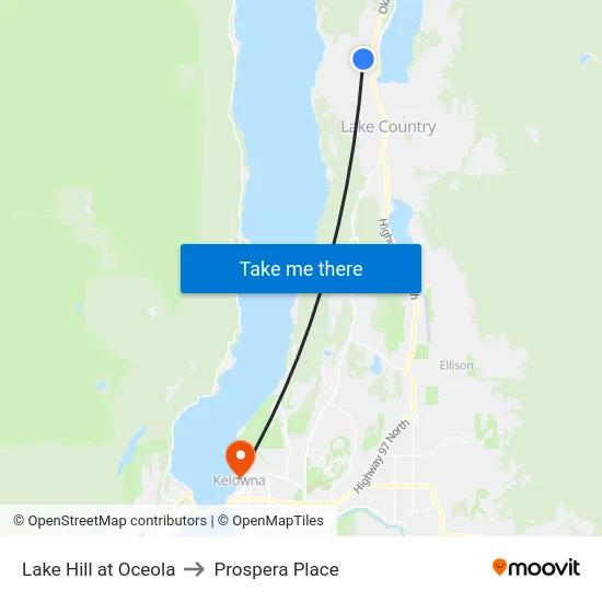 Lake Hill at Oceola to Prospera Place map