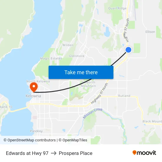 Edwards at Hwy 97 to Prospera Place map