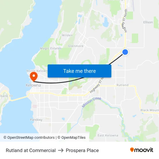 Rutland at Commercial to Prospera Place map