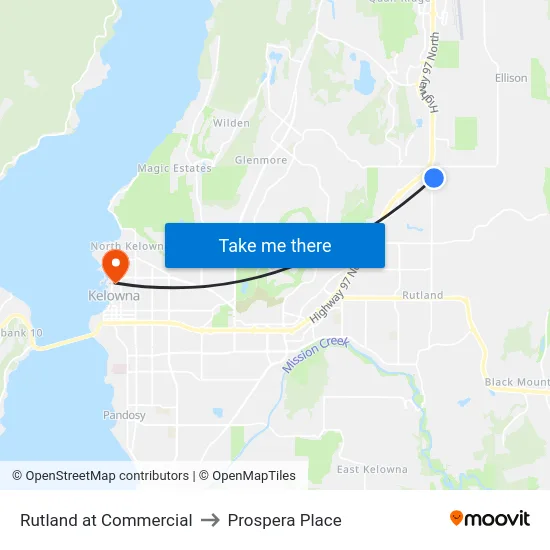 Rutland at Commercial to Prospera Place map
