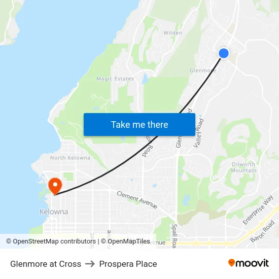 Glenmore at Cross to Prospera Place map