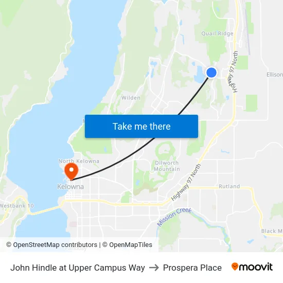 John Hindle at Upper Campus Way to Prospera Place map