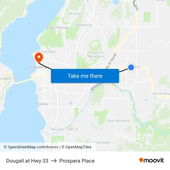 Dougall at Hwy 33 to Prospera Place map