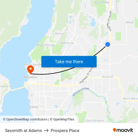 Sexsmith at Adams to Prospera Place map