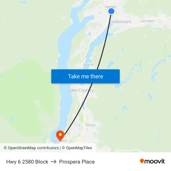 Hwy 6 2580 Block to Prospera Place map