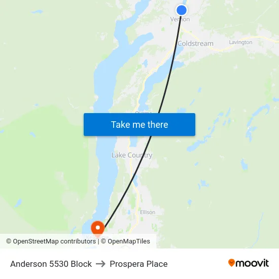 Anderson 5530 Block to Prospera Place map