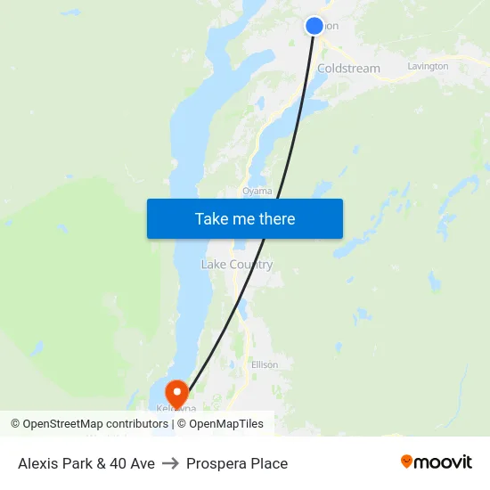 Alexis Park & 40 Ave to Prospera Place map