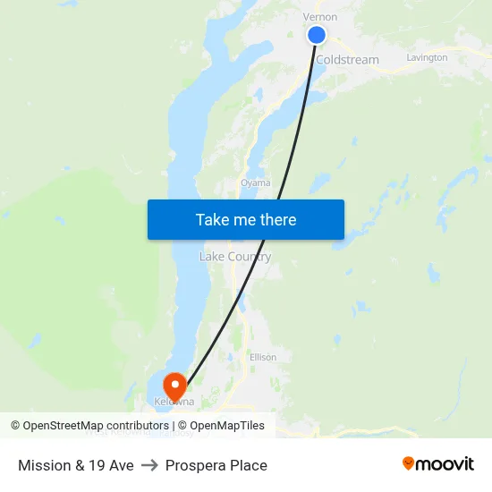 Mission & 19 Ave to Prospera Place map