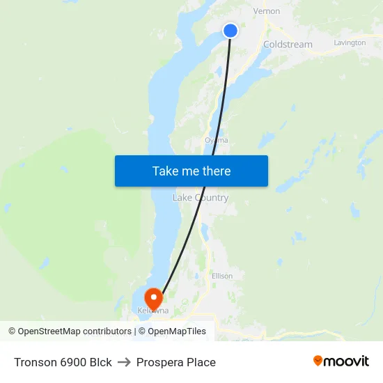 Tronson 6900 Blck to Prospera Place map