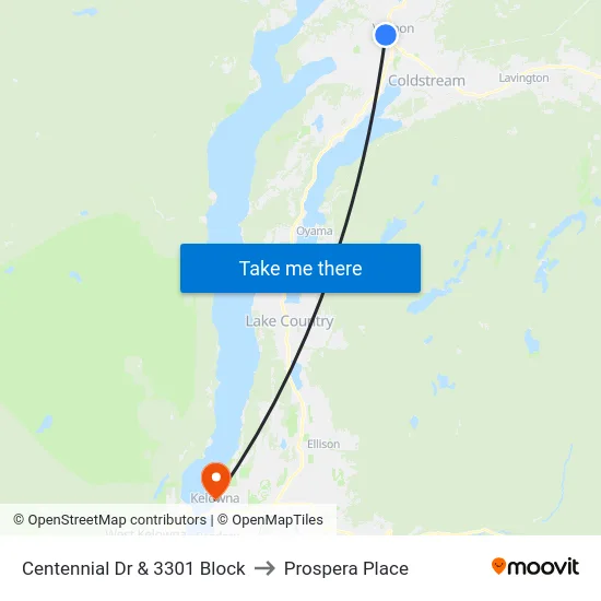 Centennial Dr & 3301 Block to Prospera Place map
