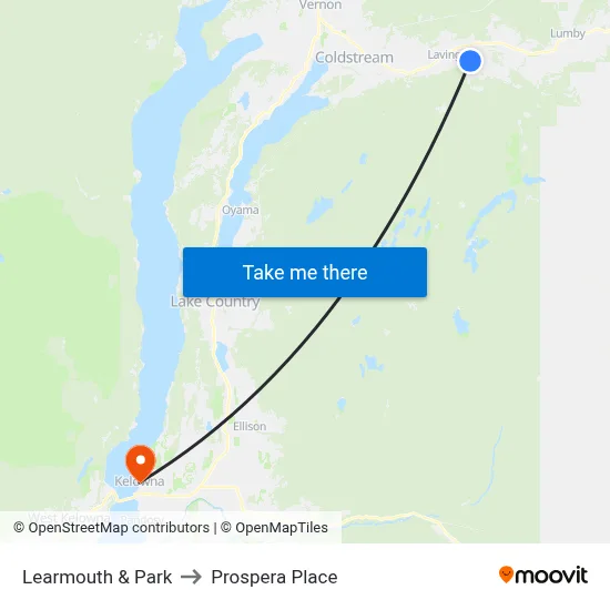 Learmouth & Park to Prospera Place map