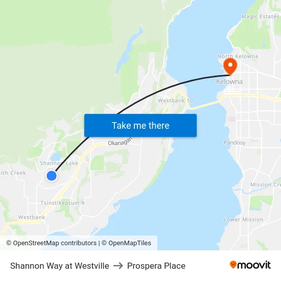 Shannon Way at Westville to Prospera Place map