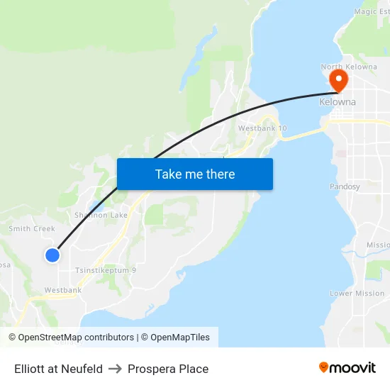 Elliott at Neufeld to Prospera Place map