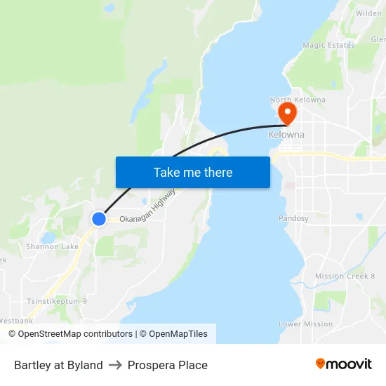 Bartley at Byland to Prospera Place map