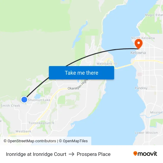 Ironridge at Ironridge Court to Prospera Place map