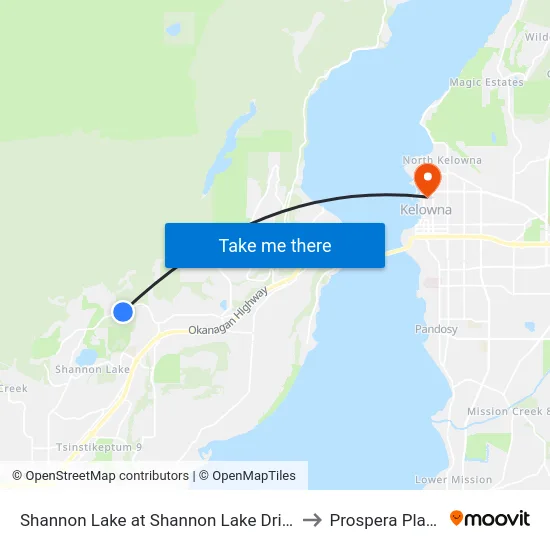 Shannon Lake at Shannon Lake Drive to Prospera Place map