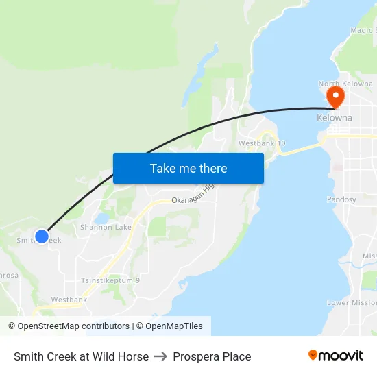 Smith Creek at Wild Horse to Prospera Place map