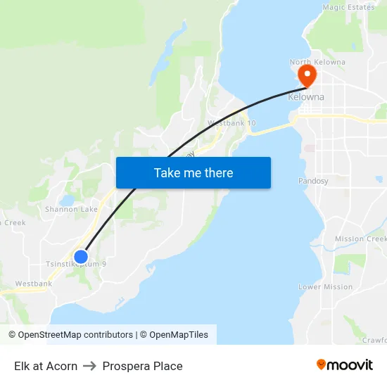 Elk at Acorn to Prospera Place map