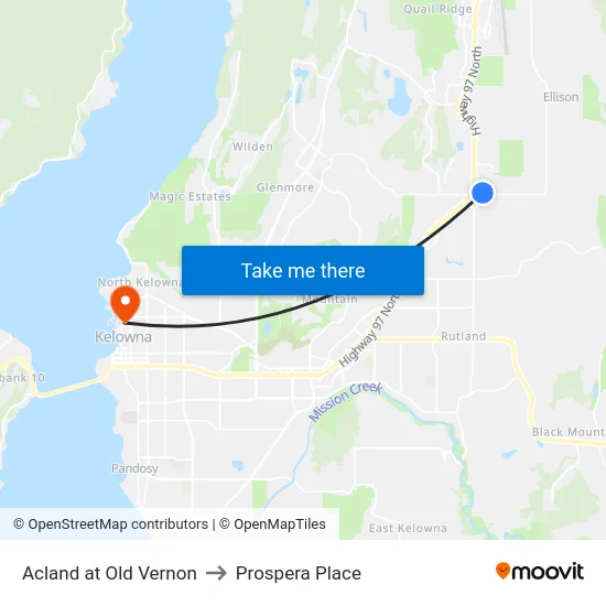Acland at Old Vernon to Prospera Place map