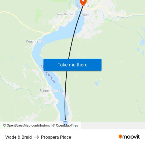 Wade & Braid to Prospera Place map