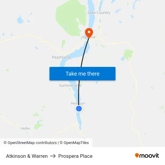 Atkinson & Warren to Prospera Place map