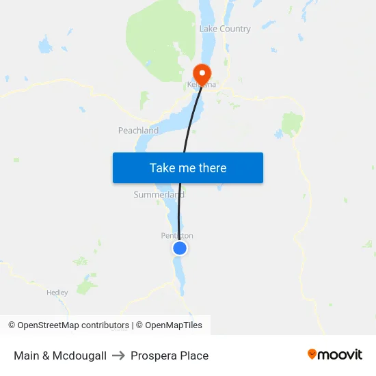 Main & Mcdougall to Prospera Place map