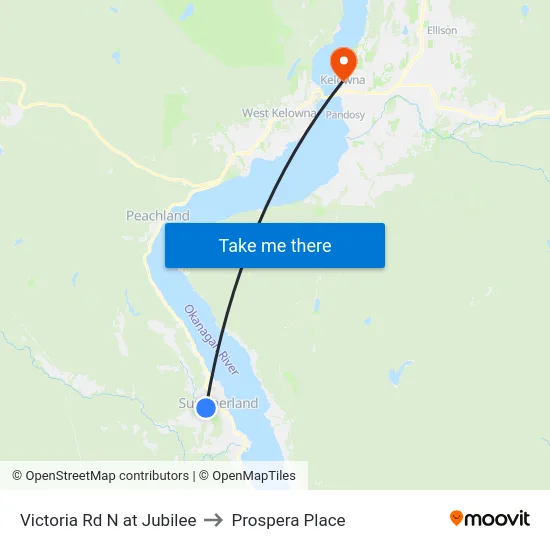 Victoria Rd N at Jubilee to Prospera Place map