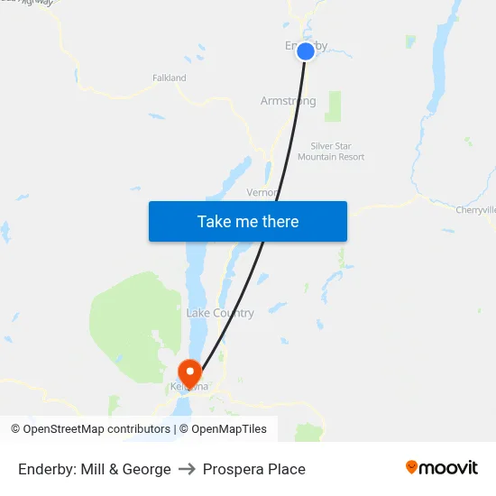 Enderby: Mill & George to Prospera Place map